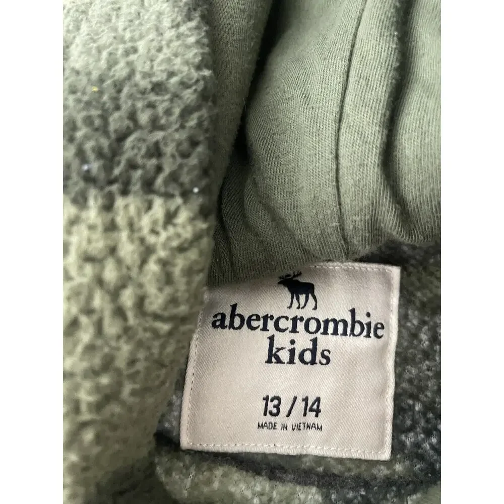 Abercrombie Hoodie Boys 13 14 Camouflage Big Logo Sweatshirt Pullover N311